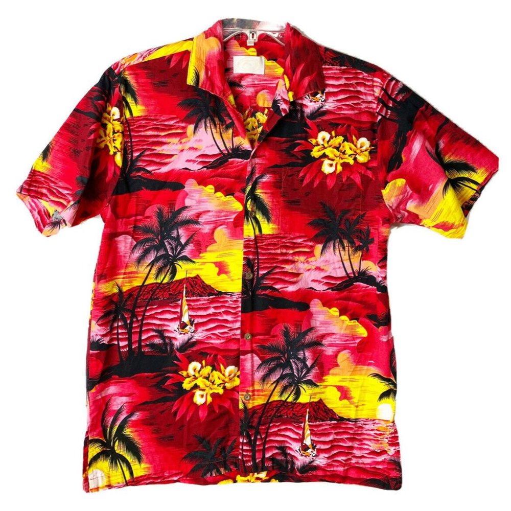 VTG Gohawaii Handmade Mens L Palm Hawaii Shirt